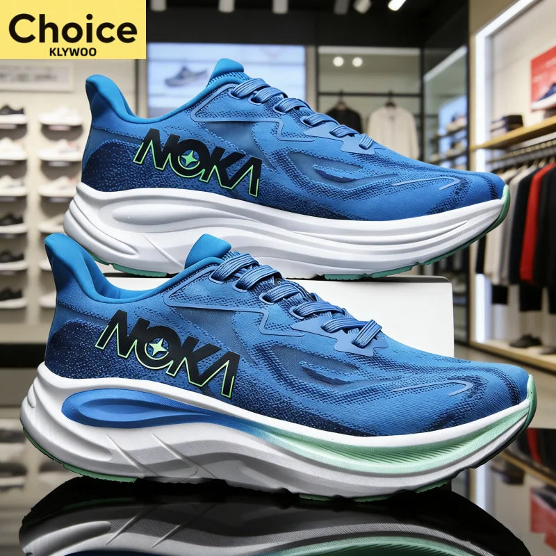 flyknit upper, rubber outsole, spring autumn sport – Breathable lightweight men's running shoe