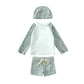 Long-Sleeve Rash Guard Top, Shorts, Polyester, Summer Beachwear – Fast-dry Unisex Baby Swimwear 2-Piece Kit