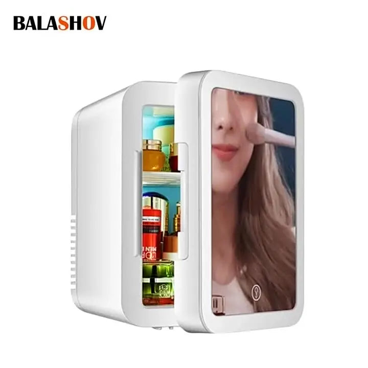 Mini Makeup Fridge 4L With LED Mirror Travel-Friendly Cosmetic Cooler USB Dual Use Household Car Fall 2025 Keeps Skin Fresh