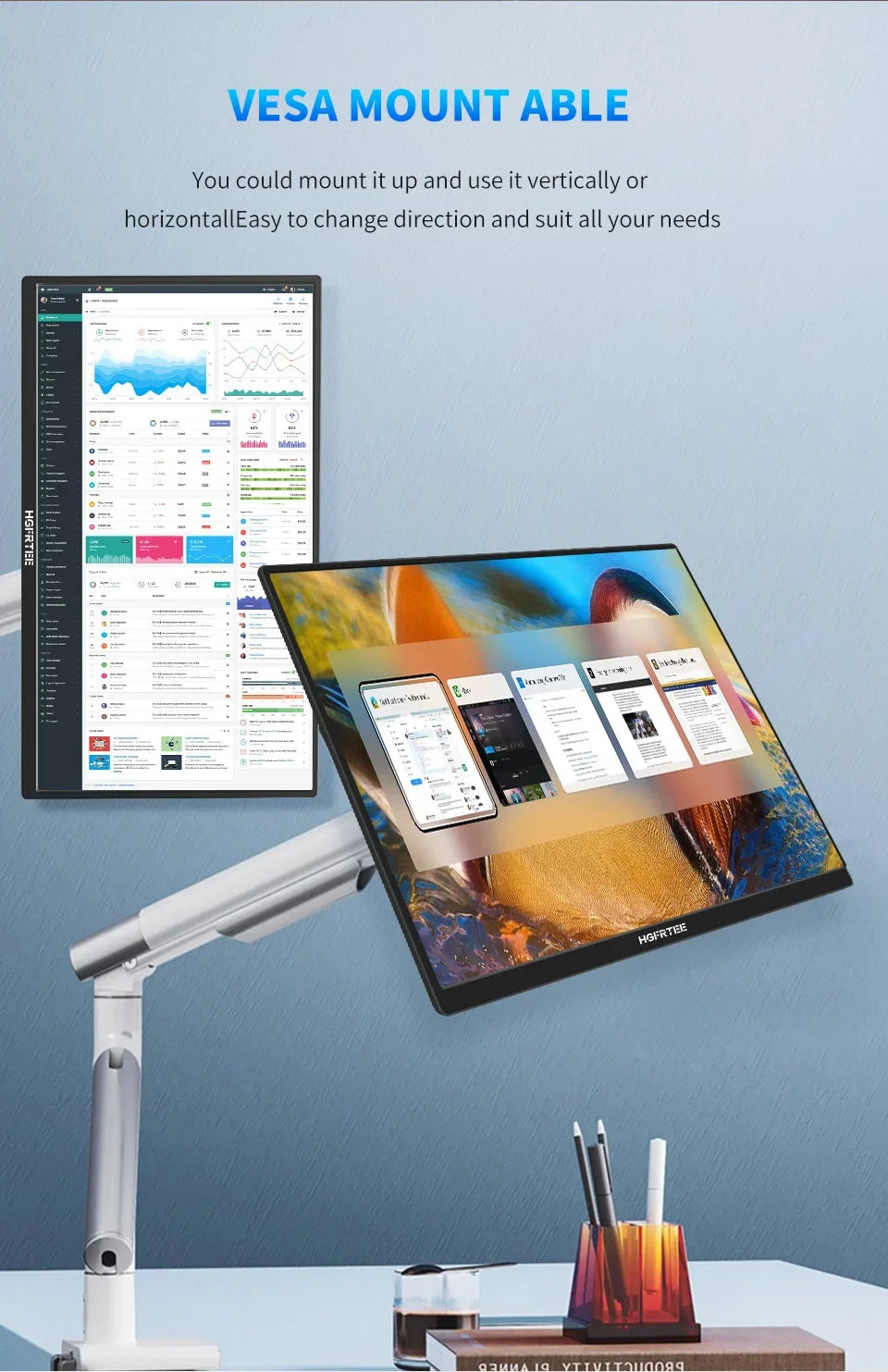 Travel-Friendly 14.1 Inch 1080P IPS Gaming Monitor With Stand