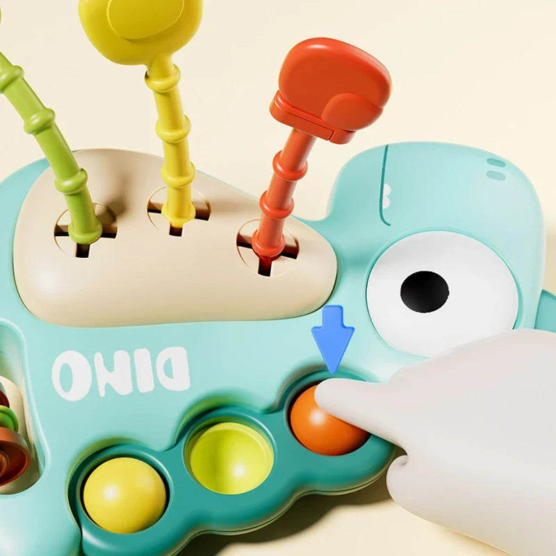 Dinosaur Montessori Pull Toy Newborn Sensory Toys Teether