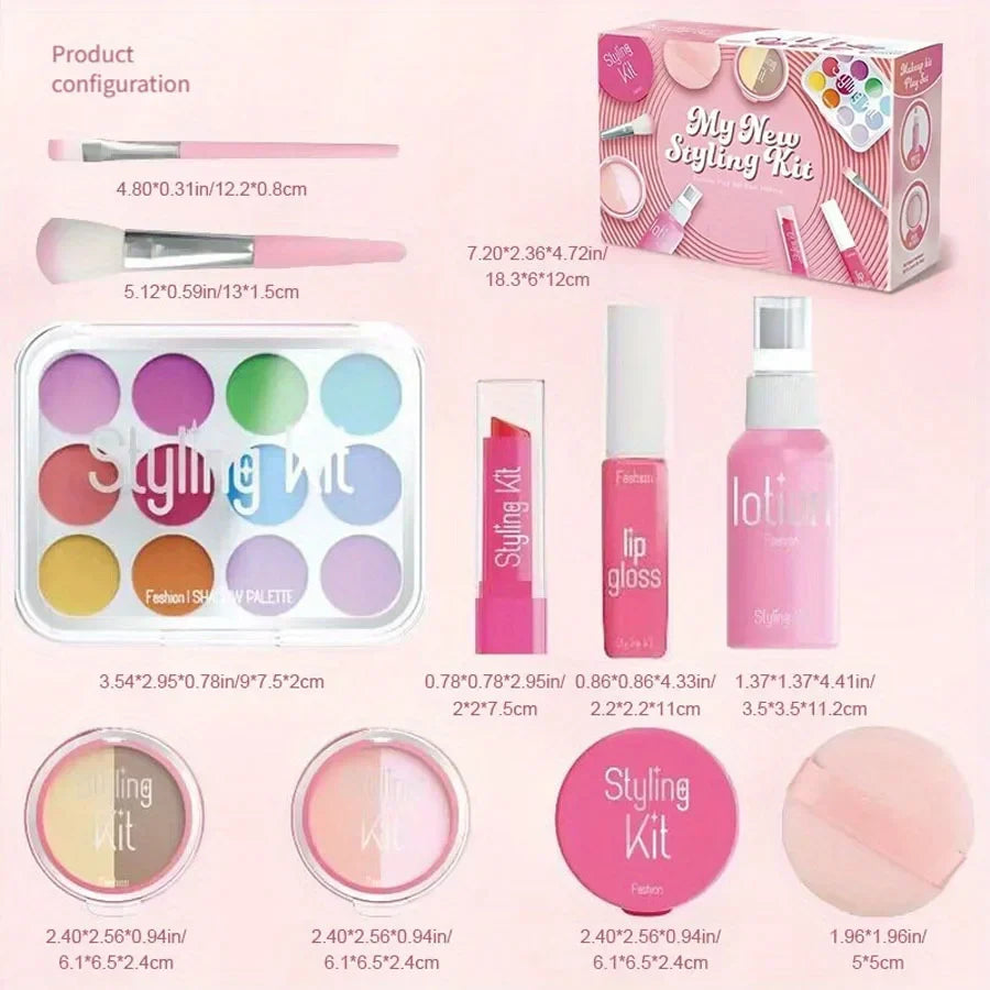 Kids Makeup Kit - Toy Makeup Kit For Pretend Play, 10-Piece Non-Toxic, No Liquid, Fall 2025 Gift