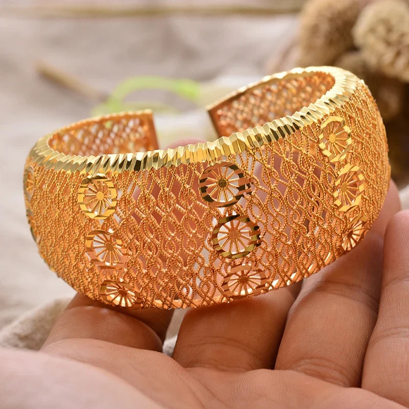 Gold Plated Bangles Deluxe Arabic Wedding Bracelet