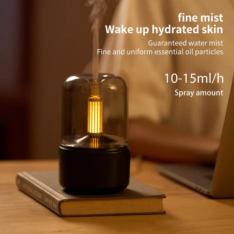 Creative Candlelight Aromatherapy Machine USB Plug-In Desktop Humidifier for Household Ambience