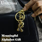 Keychain Personalized Gold Bubble Letter Bag Charm Gift
