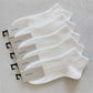 Plush women's invisible ankle socks 5-pack - 100% cotton sweat-absorbing low-cut boat socks