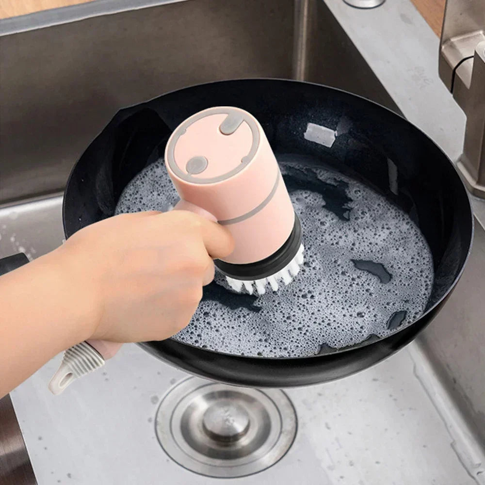 Cordless Motor-Driven Cleaning Brush USB Battery-Powered Scrubber for Kitchen and Bathroom Cleaning, 3 Speed Pro-Grade Device