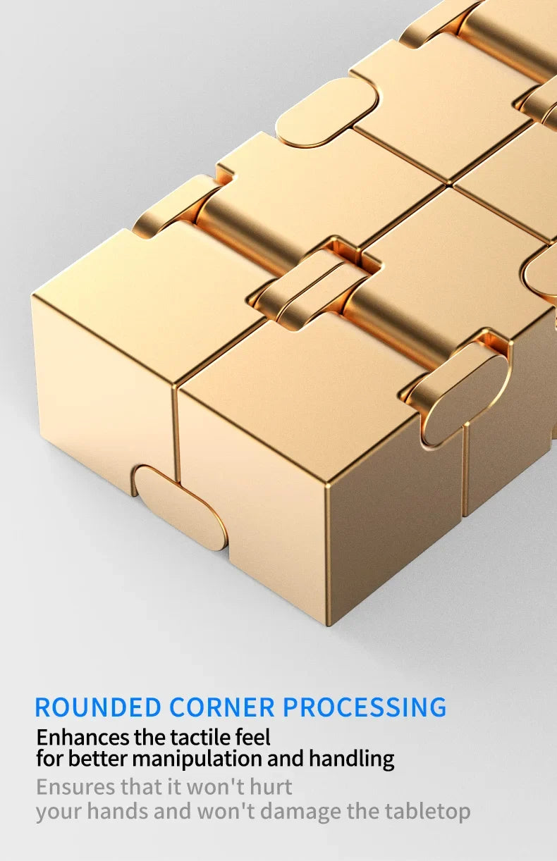 Metal Magic Cube Stress Relief Toy Travel-Friendly Puzzle Focus