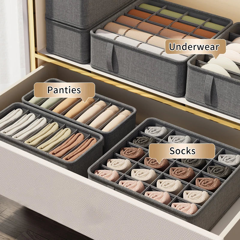 Polyester Sock Bra Organizer Box with 20 Grids - Household Organizers for Drawers & Cabinets