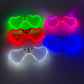 Up Light LED Glasses - 5 Colors Heart Shape Glow Party Supplies for Kids and Adults