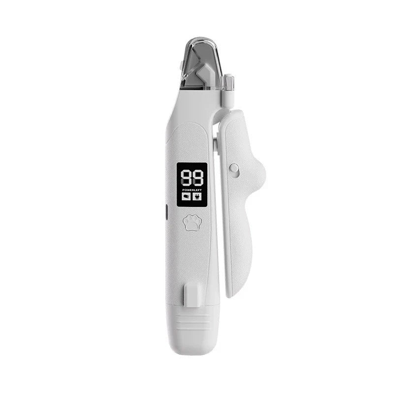 USB-C Battery-Powered Dog Cat Trimmer 2026 – 2-in-1 Pet Nail Clipper & Grinder with LED Blood Line Light