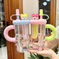 Straw Cup 900ml Cartoon Cute Travel-Friendly Water Cup Summer 2025 Large Capacity High Temperature Resistant Outdoor