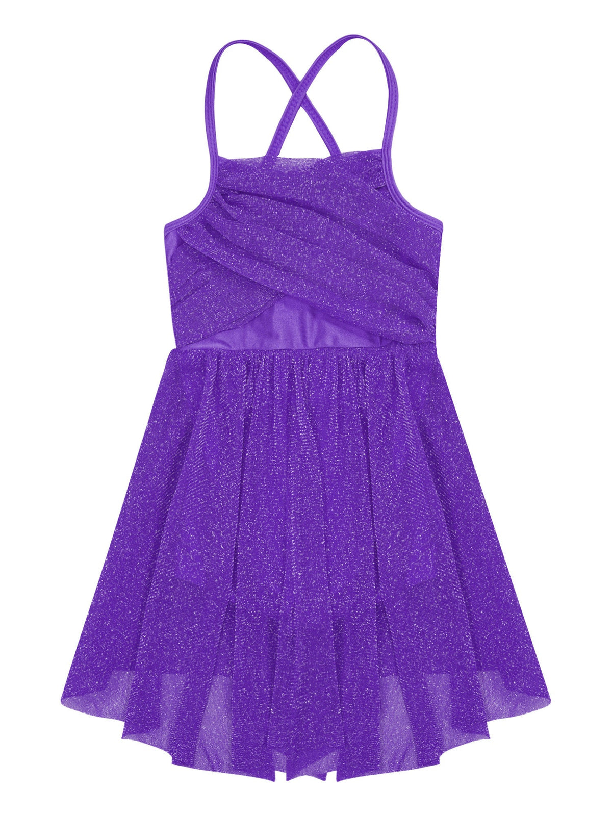 Light Girls' Dance Dress - Flowy, Glittery Mesh, Ballet & Gymnastics Costume