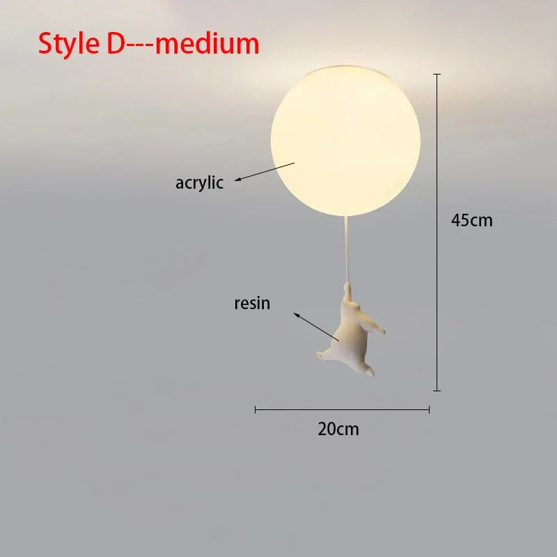 Kids Room Chandelier, Nursery Decor, TikTok Viral 2026 Gift – Ceiling Light Bear Cartoon Acrylic Spheres