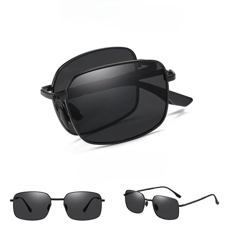 Folding Polarized Sunglasses 2 Pack Dual Use Driving Day Night Color Changing Square Frame Spring 2026 Trend
