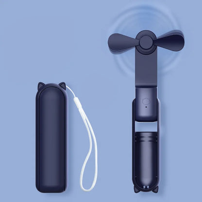 Hook Designer Travel-Friendly Mini Hand-Held Fan - USB Battery-Powered Personal Fan with Powerful Turbo Wind