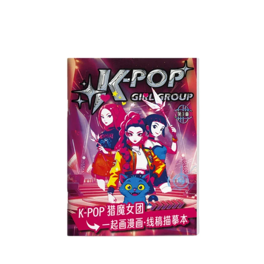 Book Coloring Kpop Demon Hunters Anime Sketches Rumi Mira Zoey Cute Line Drawings Back to School 2025 Gift