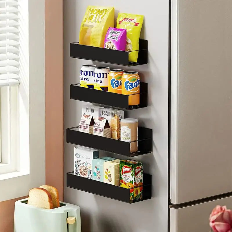 Refrigerator Magnetic Shelf Organizer Rack Space Saving