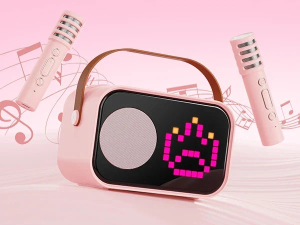 Kids2025 Edition Karaoke Machine Travel-Friendly Bluetooth Speaker With 2 Cordless Microphones Party Gift