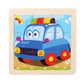 Wooden Kids Jigsaw Puzzle - Montessori Cartoon Animal Vehicle Educational Toy for Children