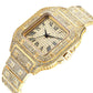 Watch Gold Rhinestone Bracelet Unisex Wristwatch Holiday 2025 Sparkling Quartz Statement Gift