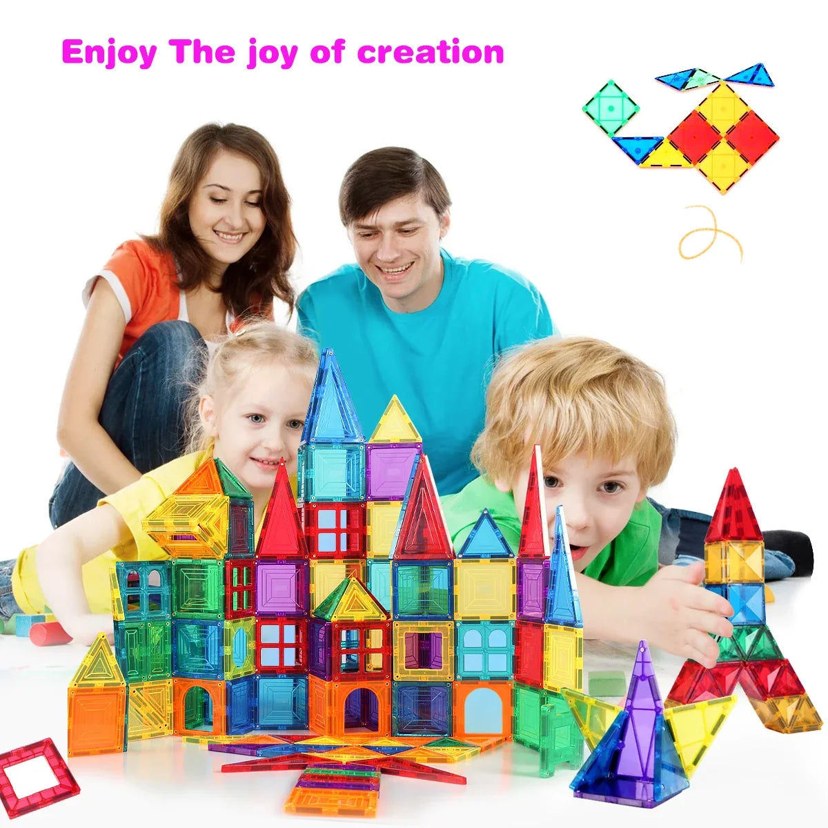 Magnetic Building Tiles Kit for Toddlers - Montessori Educational Toys for Boys and Girls Aged 3 and Up