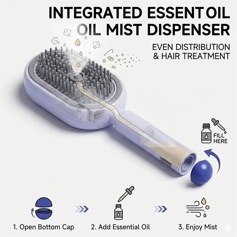 Scalp Massager 3 In 1 Self Cleaning Motor-Driven Spray Brush Battery-Powered Viral Fall 2026 Gift