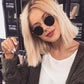 Vintage Compact Round Sunglasses for Women - Timeless Retro Mirror Fashion Shades Lunette De Soleil