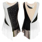 girls' Stretchy leotard - rhinestone mesh yoke, sleeveless, polyester, nylon, elastane, for lyrical dance performance
