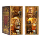 Book DIY Nook Kit Wooden Miniature Shelf Insert Roombox Dollhouse Model Holiday 2025 Cozy Library Gift