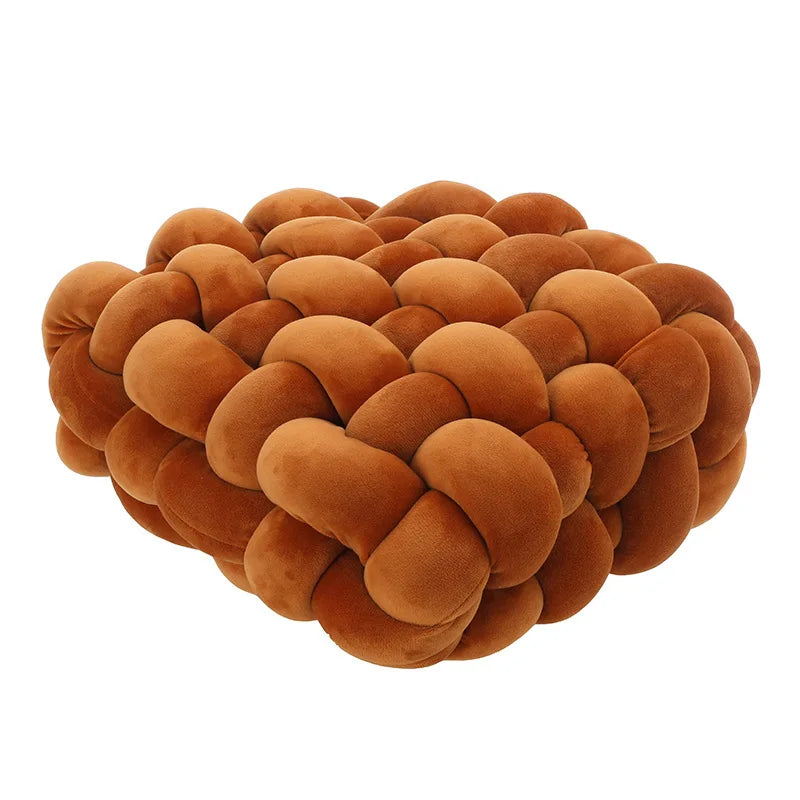 Pillow Knot Plush Square Hand-Woven Throw Cushion Living Room Decor Fall 2025 Cozy Support Decorative Accent