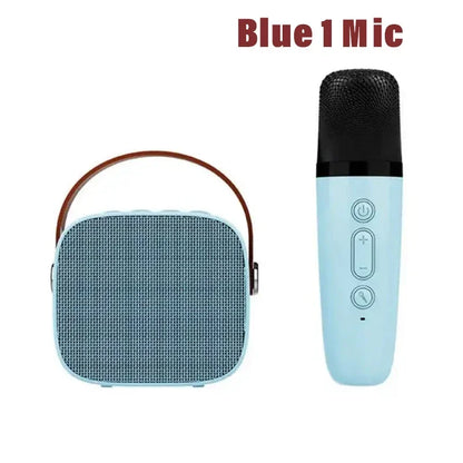 Karaoke2025 Edition Machine Travel-Friendly Cordless Dual Microphones Bluetooth Speaker DSP System for Kids Party Gift TikTok Viral