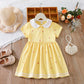 Light girls’ dress - polo collar, knee-length, cotton-elastane, for summer wear