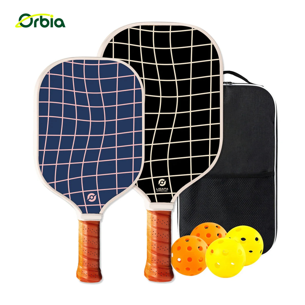 Pickleball Paddle Kit for Family, Sturdy Glass Fiber with 13mm PP Core, Light Outdoor Pickleball Equipment