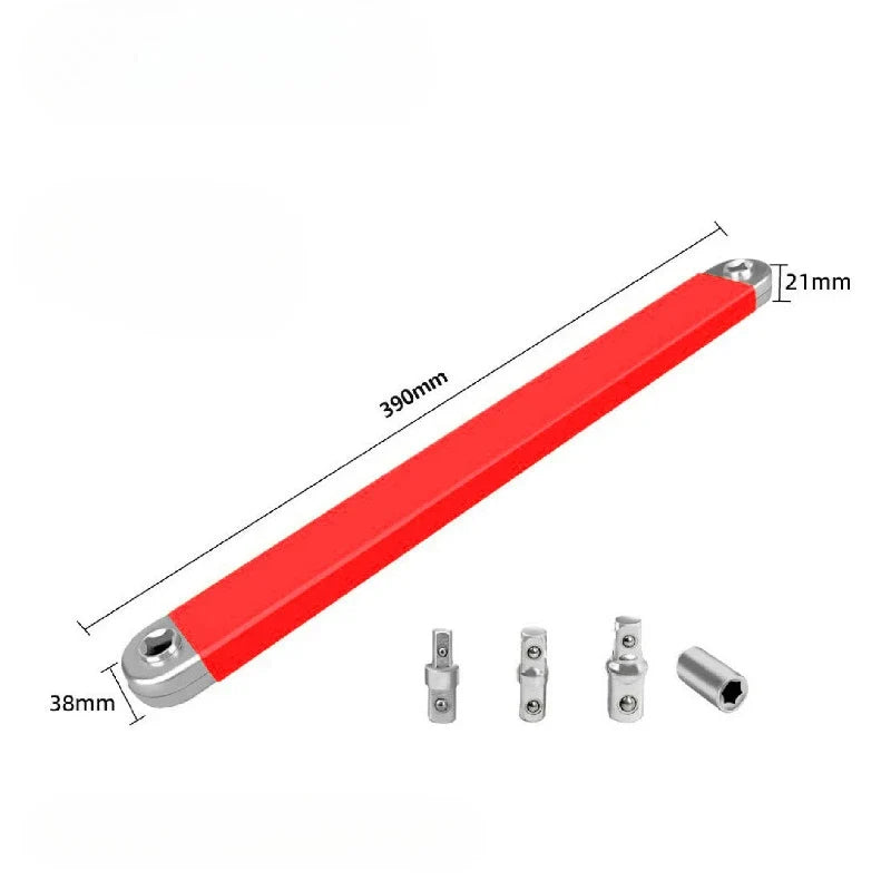 Two-Way Impact Socket Ratchet Vehicle Hand Device 2026 – Travel-Friendly Offset Extension Wrench 4-Adapter Kit