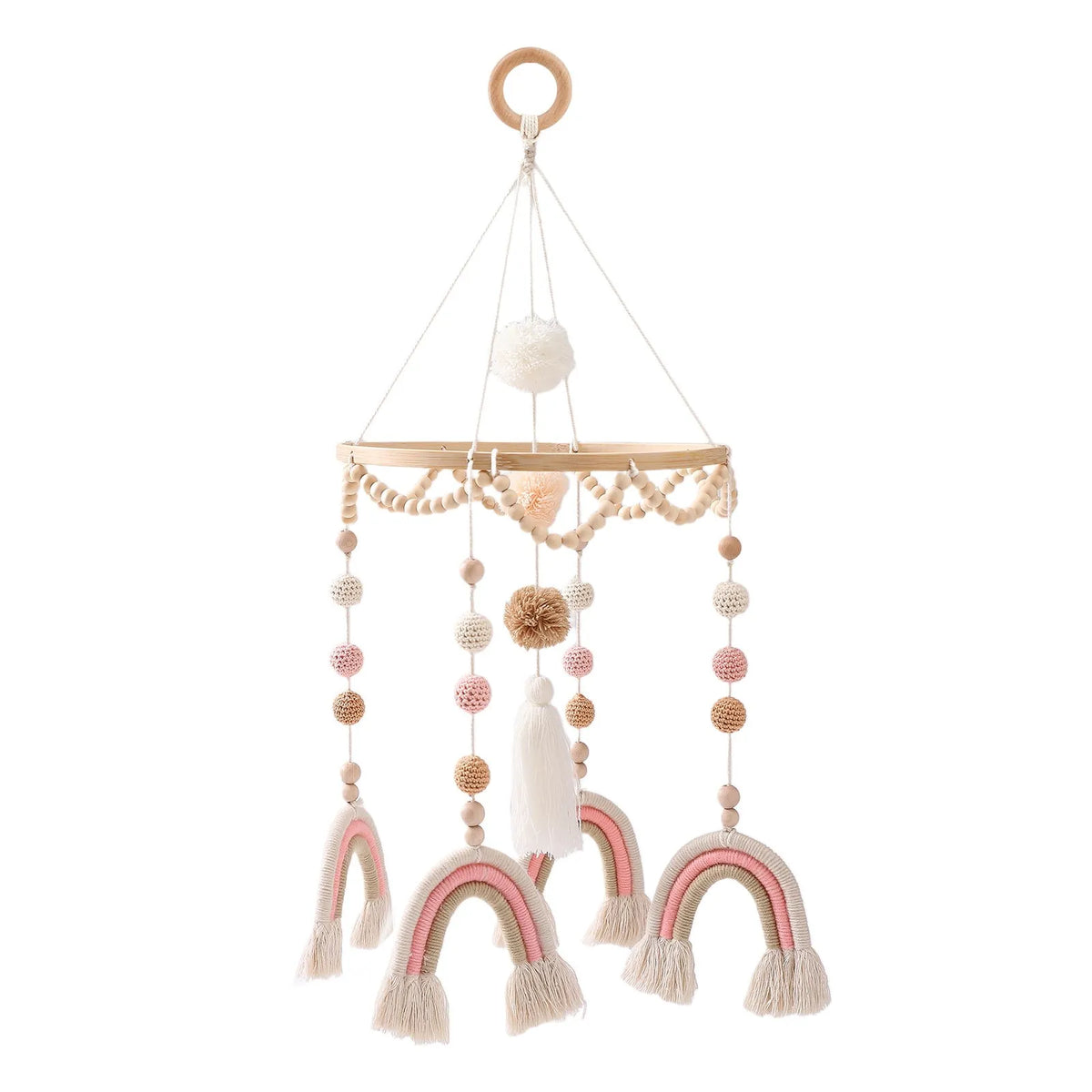 Mobile Baby Wooden Crib Hanging Toy Newborn Nursery Fall 2025 Soothing Music Developmental Gift