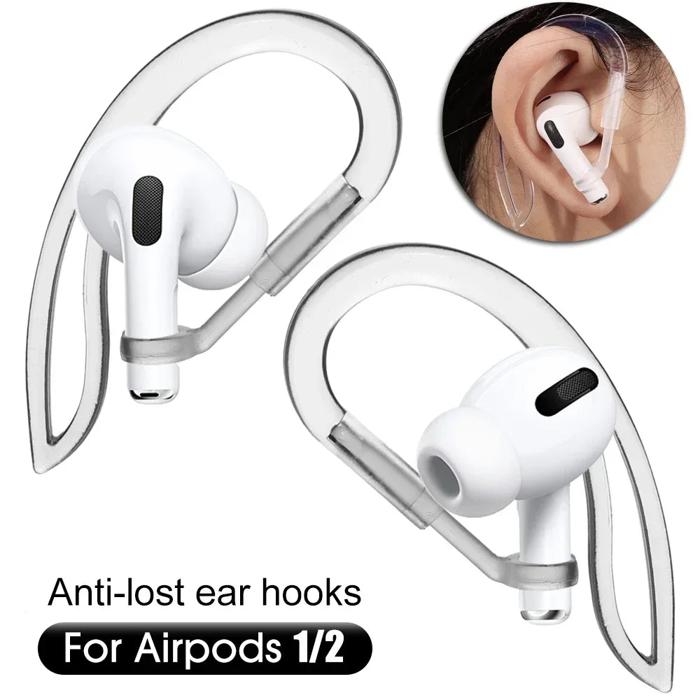 Transparent Silicone Ear Hooks for Airpods Flexible Anti-Slip Sports Accessories