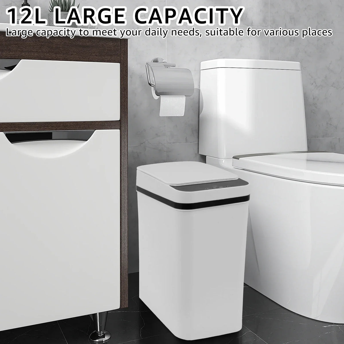 Automatic Touchless Trash Can 12L Sensor Kitchen