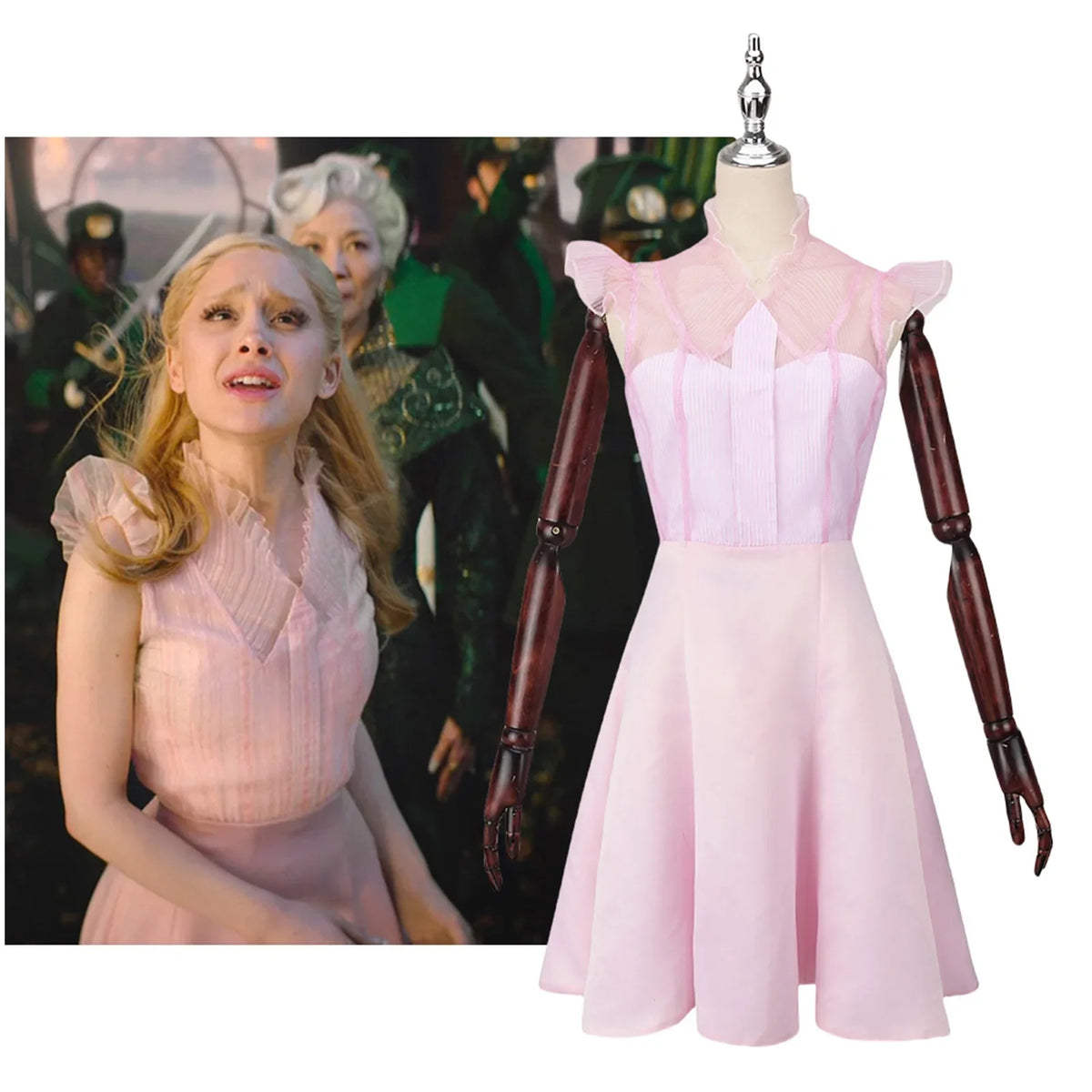Glinda2025 Edition Witch Pink Cosplay Dress Halloween Party