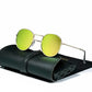 Round Retro Sunglasses for Men/Women Deluxe UV400 Metal Vintage Eyewear No Leather Case