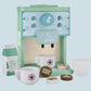 Wooden Kids Coffee & Cookie Maker Toy Kit - Educational Pretend Play Kitchen Gift for Boys & Girls