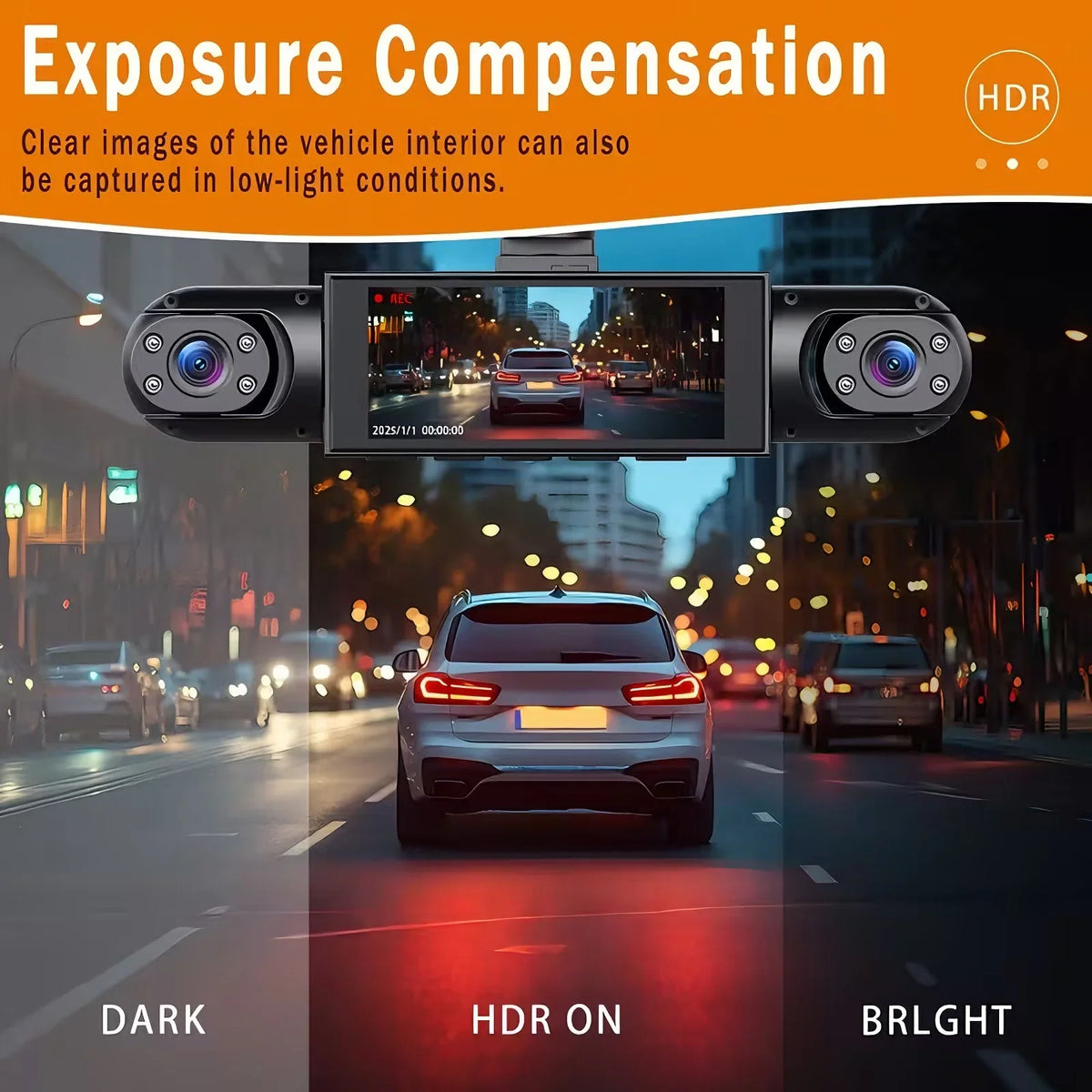 Front/Rear/Inside Cameras, Full HD 1080p Night Vision, Loop Recording Fall 2026 – Dash Cam 4 Channel Car DVR