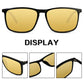 Night Driving Sunglasses Anti Glare Yellow Lens UV400 Protection Light Frame Fall 2025 Gift