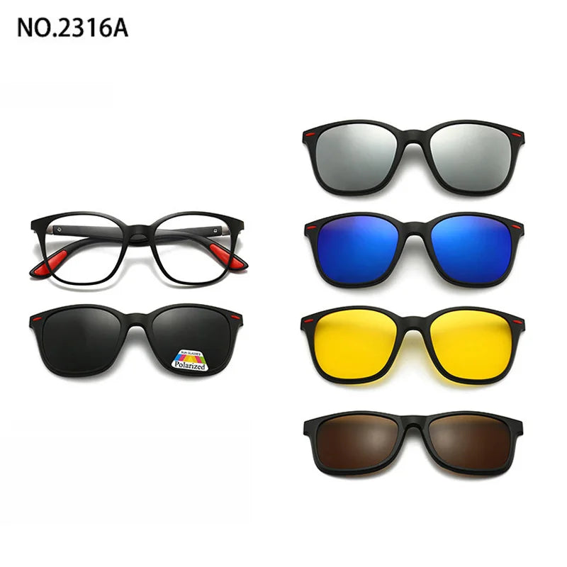 Magnetic Clip Sunglasses Interchangeable Lens Kit 5 Lenses Polarized Prescription Ready Summer 2026 Gift