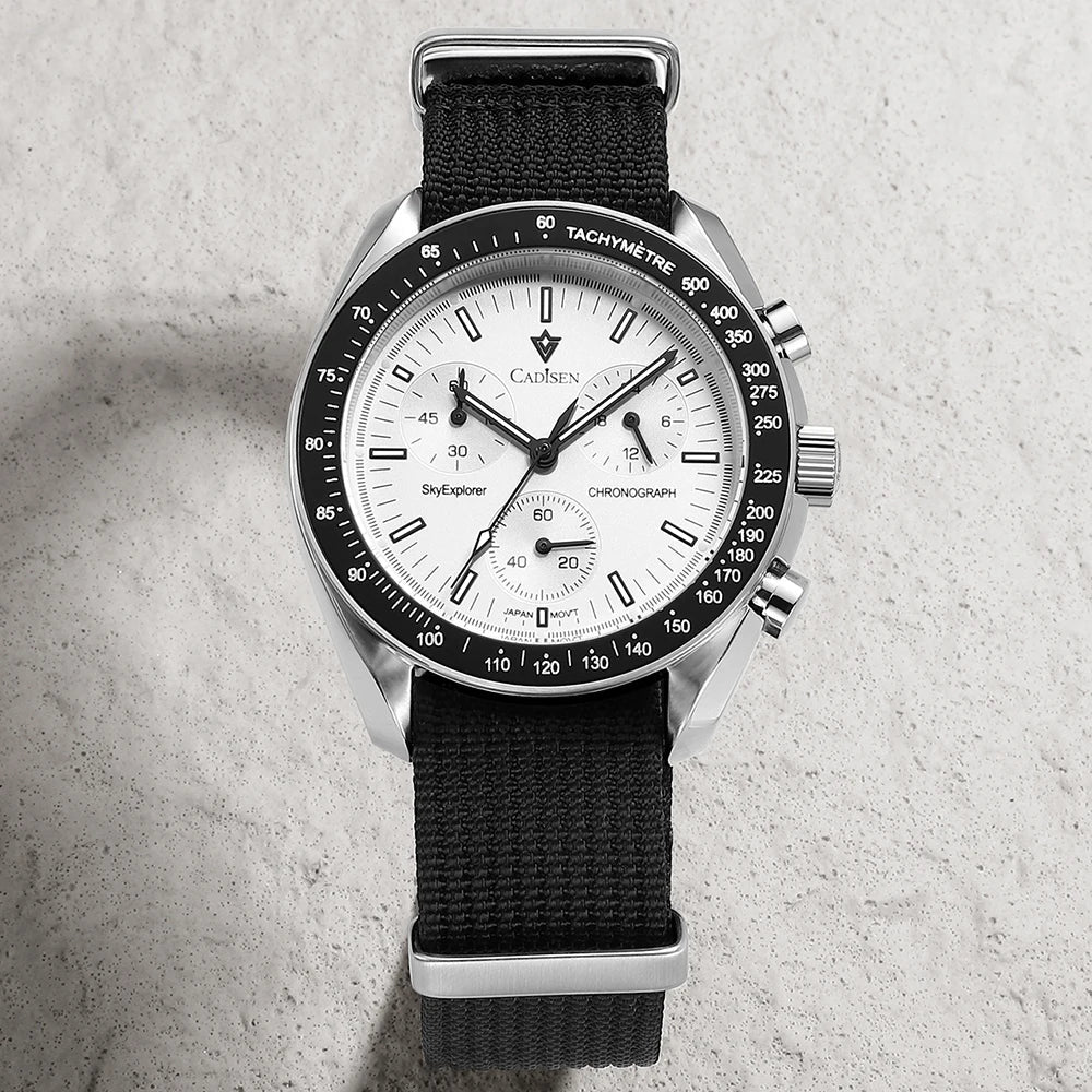 Chronograph Quartz Canvas Watch With Sapphire Crystal