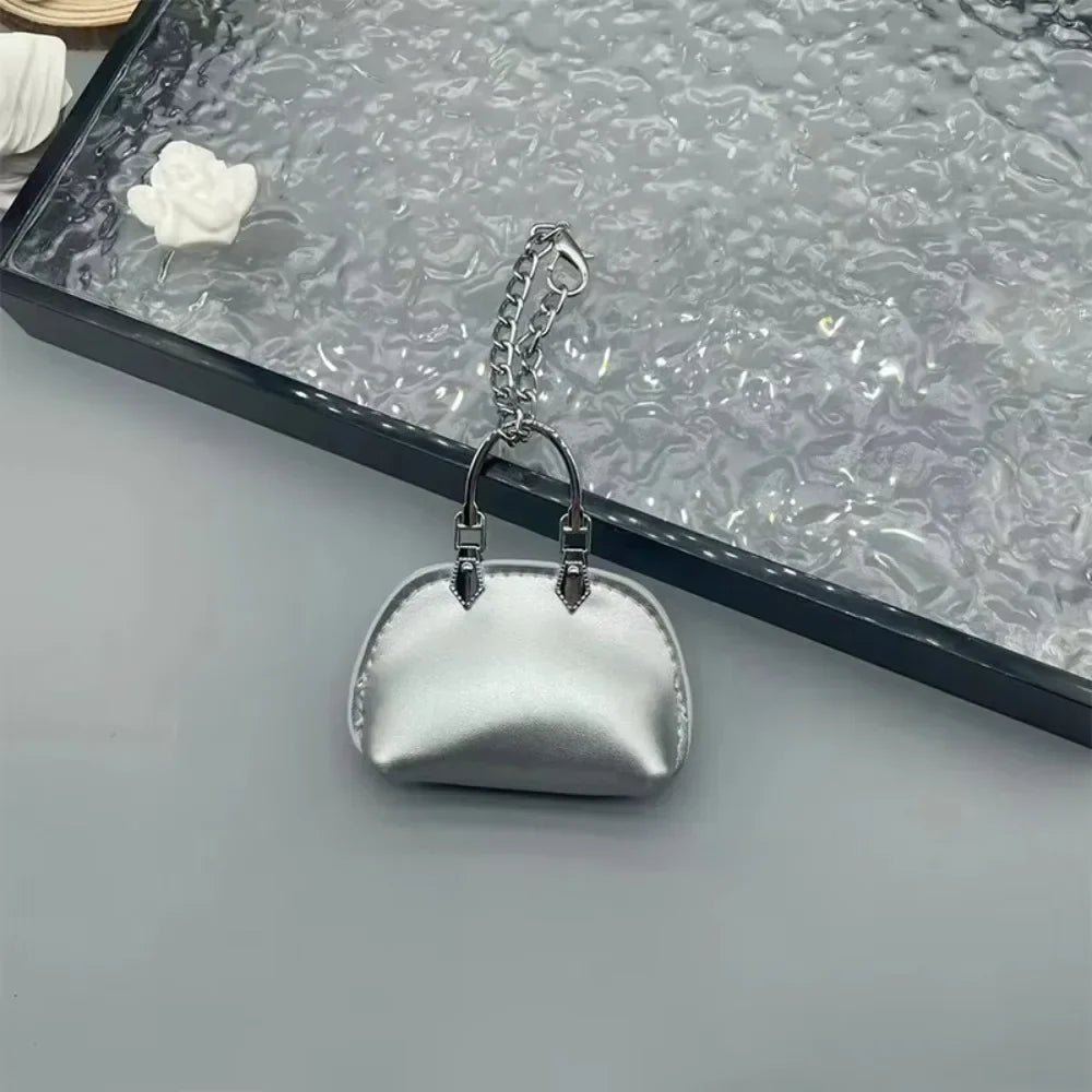 1+1 Free Birkin Inspired Mini Hand Bag - Compact Shell Coin Bag Charm Keychain