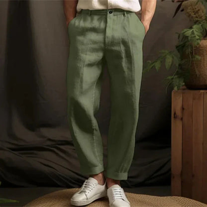 Summer Spring Casual Linen Trousers for Men - Breathable Loose Fit Vintage Straight Pants