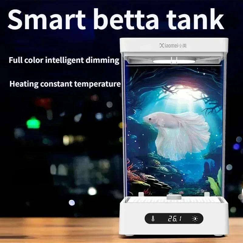 Tank Betta 2L Smart Self Circulating Desktop Aquarium Mini With Heater And LED Fall 2025 Desk Decor Low Maintenance