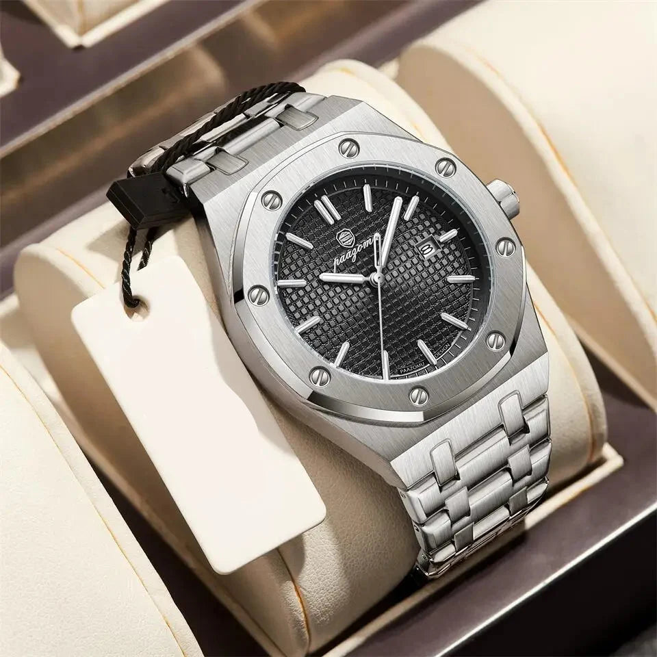 Quartz Stainless Steel Business Watch Water-Resistant Date