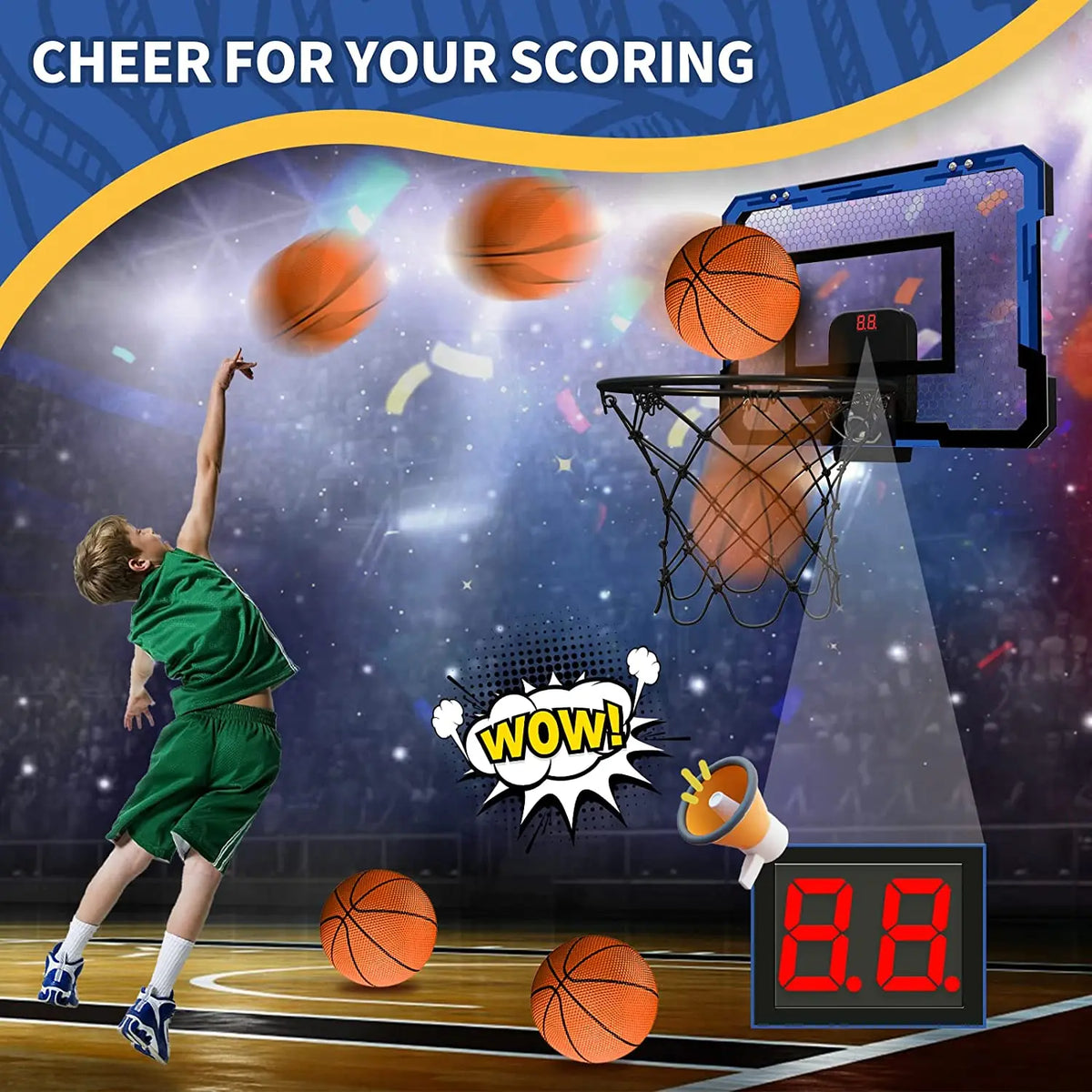 Basketball Hoop For Kids Wall Mounted Mini Backboard Kit Indoor Outdoor Play Back To School 2026 Gift